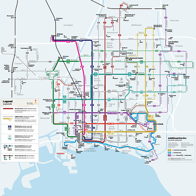 Long Beach Transit June 2022 Service Map